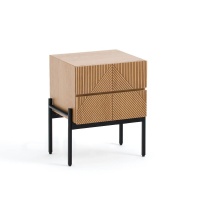 Прикроватная Тумба с 2 ящиками из светлого дуба Lodge единый размер каштановый LA REDOUTE INTERIEURS  фото, kupilegko.ru